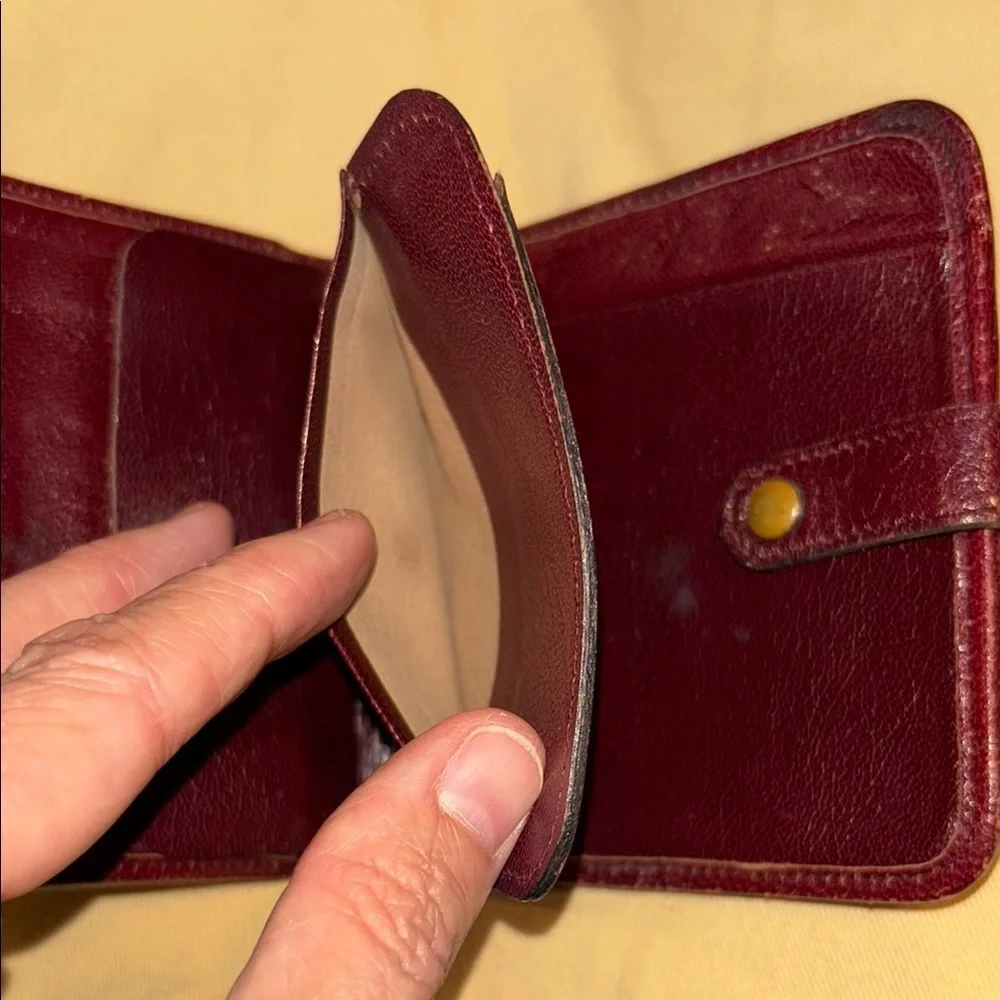 Rare! Christian Dior Red Vintage Trotter Wallet Elegant Compact Design - Picture 7 of 16